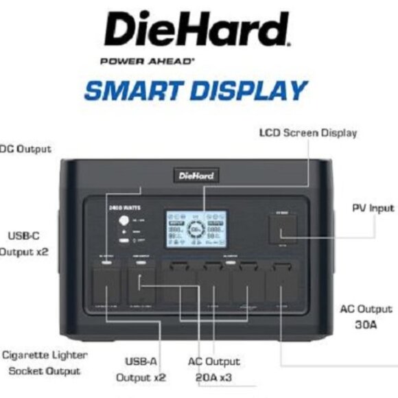 DieHard Portable Power Station 2400-Watt (4800-Watt Peak) 2048Wh - Quiet Solar G - Picture 3 of 7